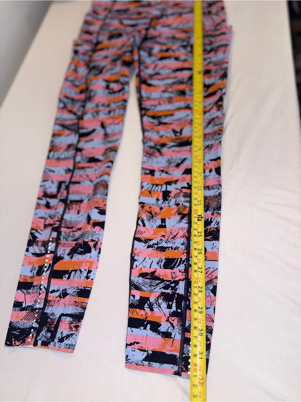 Lululemon Women Vibrant Striped Multi Color Abstact Print Leggings Size 6 - Picture 10 of 14
